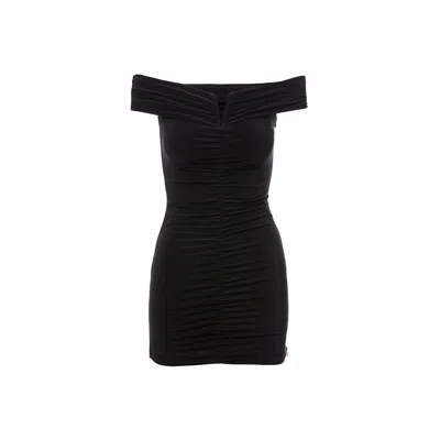 Nissa Women's Black Off Shoulder Mini Dress