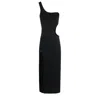 Nissa Women's Black One-shoulder Cut-out Midi Dress In Black