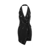 Nissa Women's Black Open Back Mini Dress In Black