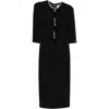 Nissa Women's Black Pearl Detail Boucle Midi Dress In Black