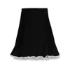 Nissa Women's Black Pearl-trim Pleated Mini Skirt In Black
