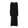 Nissa Pleated Maxi Dress In Black
