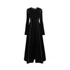 Nissa Crystal-embellished Long-sleeves Dress In Black