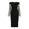 Nissa Off-shoulder Sequin-embellished Mini Dress In Black