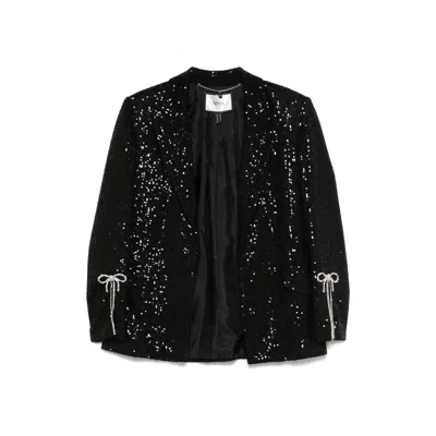 Nissa Women's Black Sequin-embellished Blazer