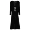 Nissa Velvet Midi Dress In Black