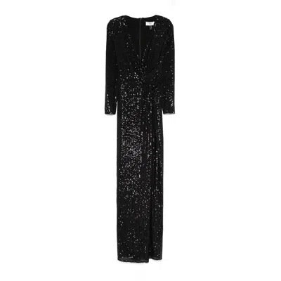 Nissa Women's Black Sequinned Maxi Dress