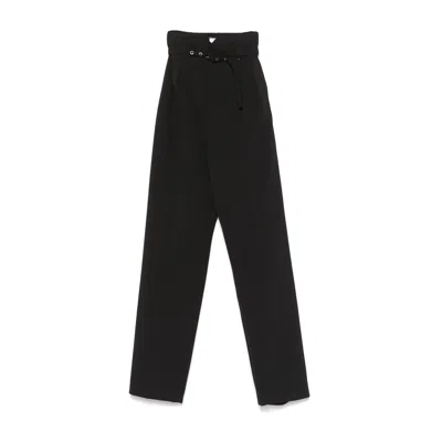 Nissa Women's Black Side Pockets Slim Pants