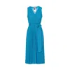 Nissa Women's Blue Lurex Thread Viscose Dress Aqua In Blue