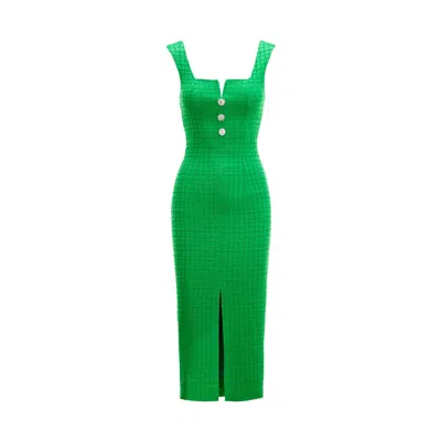 Nissa Women's Bouclé Midi Dress Green