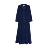 Nissa Button-down Midi Dress In Blue