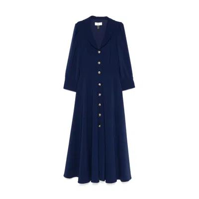 Nissa Women's Crepe Midi Dress Navy Blue