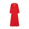 Nissa Button-down Midi Dress In Red