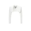 Nissa Crystal-embellished Cropped Blazer In White