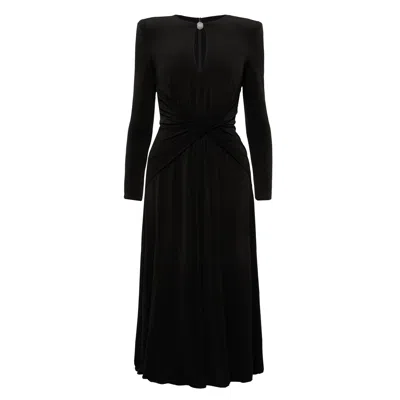 Nissa Women's Crystal-detail Midi Dress Black