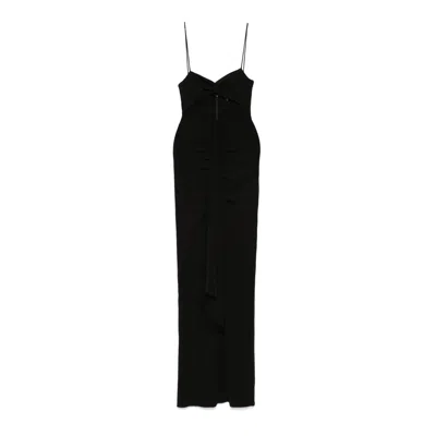 NISSA WOMEN'S CUT-OUT JERSEY MAXI DRESS BLACK