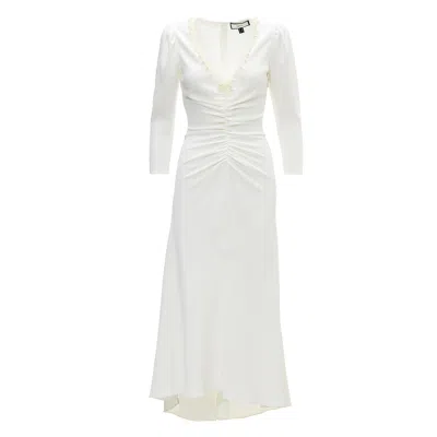 Nissa Women's Faux Pearl-appliqué Midi Dress White