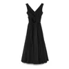 Nissa Women's Floral-appliqué Taffeta Midi Dress Black