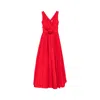 Nissa Women's Floral-appliqué Taffeta Midi Dress Red In Red