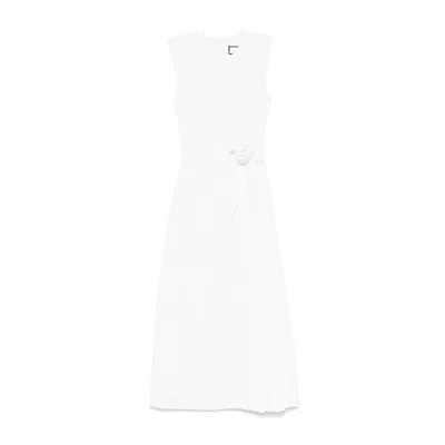 Nissa Women's Floral-detail Midi Dress White