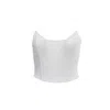 Nissa Women's Floral-embroidered Corset Top White In White