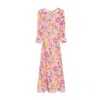 Nissa Printed Midi Dress In Multi