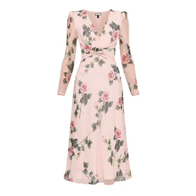 Nissa Women's Floral-patterned Silk Midi Dress
