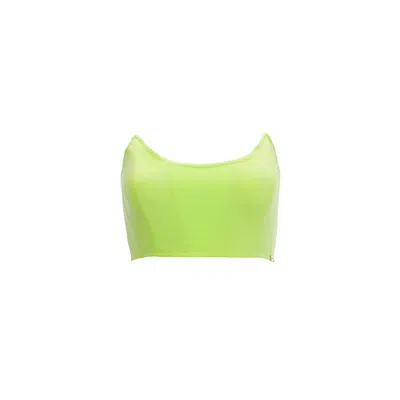 Nissa Women's Green Corset Panelled Zip-up