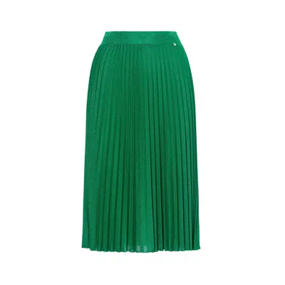 Nissa Women's Green Lurex Thread Viscose Skirt