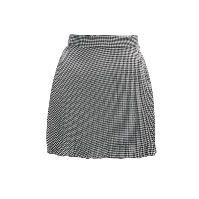 Nissa Women's Grey Embellished Check Mini Skirt