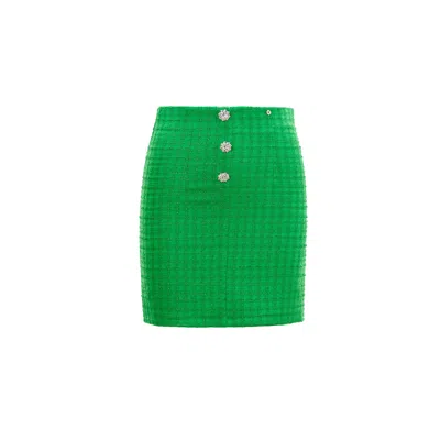 Nissa Women's High-waisted Bouclé Skirt Green