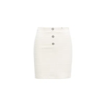 Nissa Women's High-waisted Bouclé Skirt White