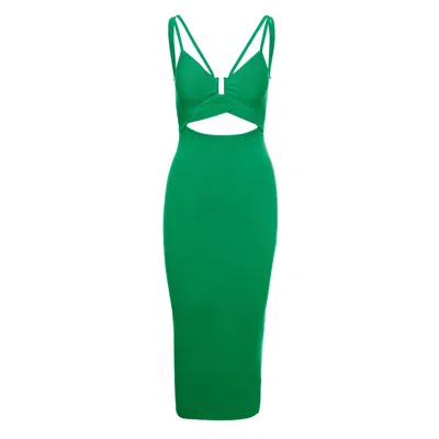 Nissa Women's Knitted Midi Dress Green