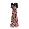 Nissa Women's Lace-detail Chiffon Midi Dress In Pink