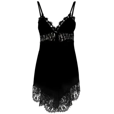 Nissa Women's Lace-trim Mini Dress Black
