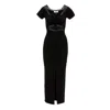 Nissa Women's Lace Trimmed Midi Dress Black In Black