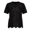 Nissa Lace Panel T-shirt In Black