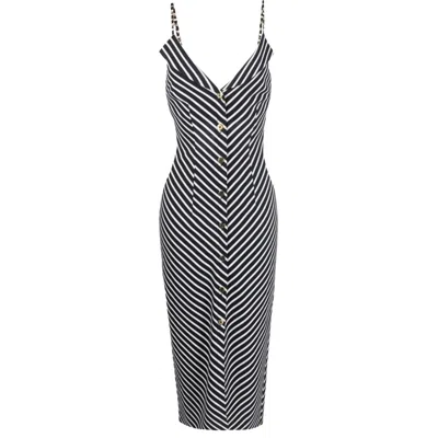 Nissa Women's Midi Dress Open-back In Black