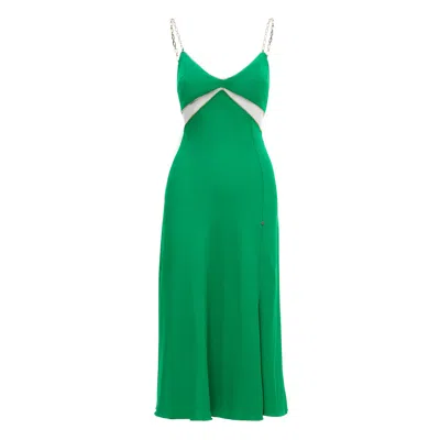 Nissa Women's Midi Embellished Dress Green