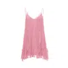 Nissa Women's Neutrals Backless Silk Mini Dress Light Pink In Pink