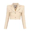 Nissa Women's Neutrals Rhinestone-embellished Cropped Blazer In Neutral