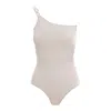 Nissa Women's One-shoulder White Bodysuit In White