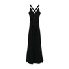Nissa Crystal-embellished V-neck Gown In Black