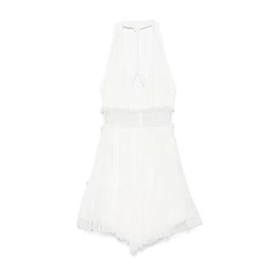 Nissa Women's Open-back Silk Mini Dress White