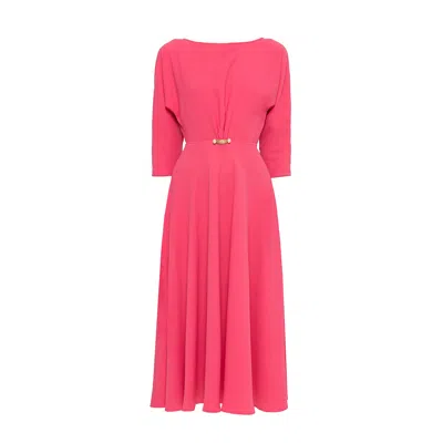 Nissa Crepe Midi Dress In Pink