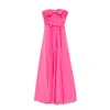 Nissa Women's Pink Bow-detail Taffeta Maxi Dress