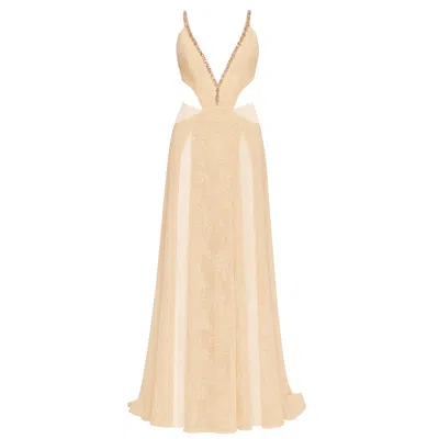 Nissa Women's Pink Crystal-embellished Silk Gown
