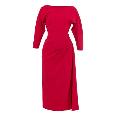 Nissa Pleat Midi Dress In Multi