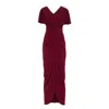 Nissa Women's Pink / Purple Bordeaux Rhinestone-embellished Dress In Red