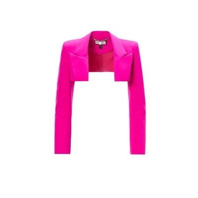 Nissa Women's Pink / Purple Cropped Blazer In Pink/purple